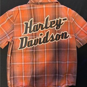 Harley-Davidson Kids' Orange Checkered Shirt